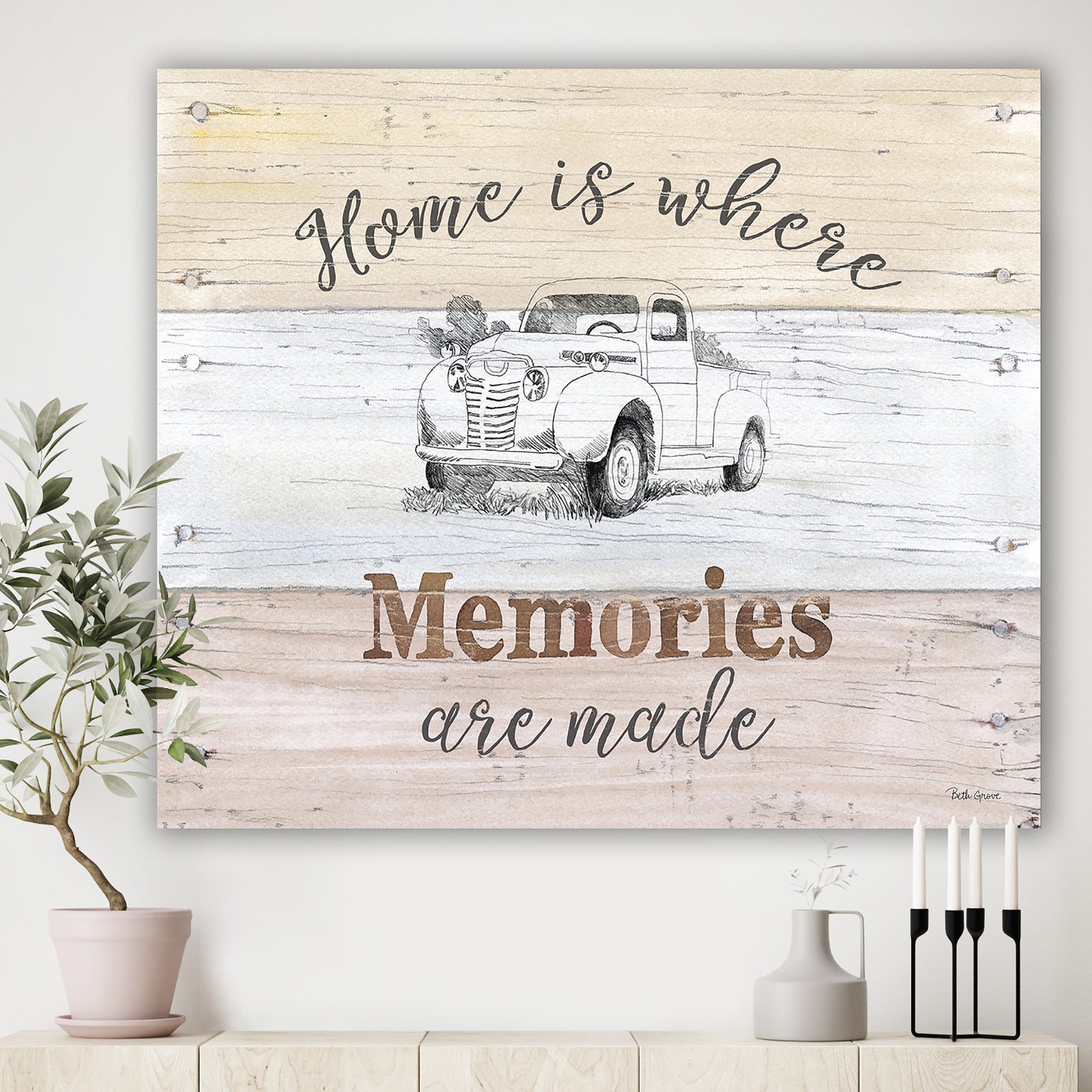 Farmhouse Moment Truck - Farmhouse Premium Canvas Wall Art