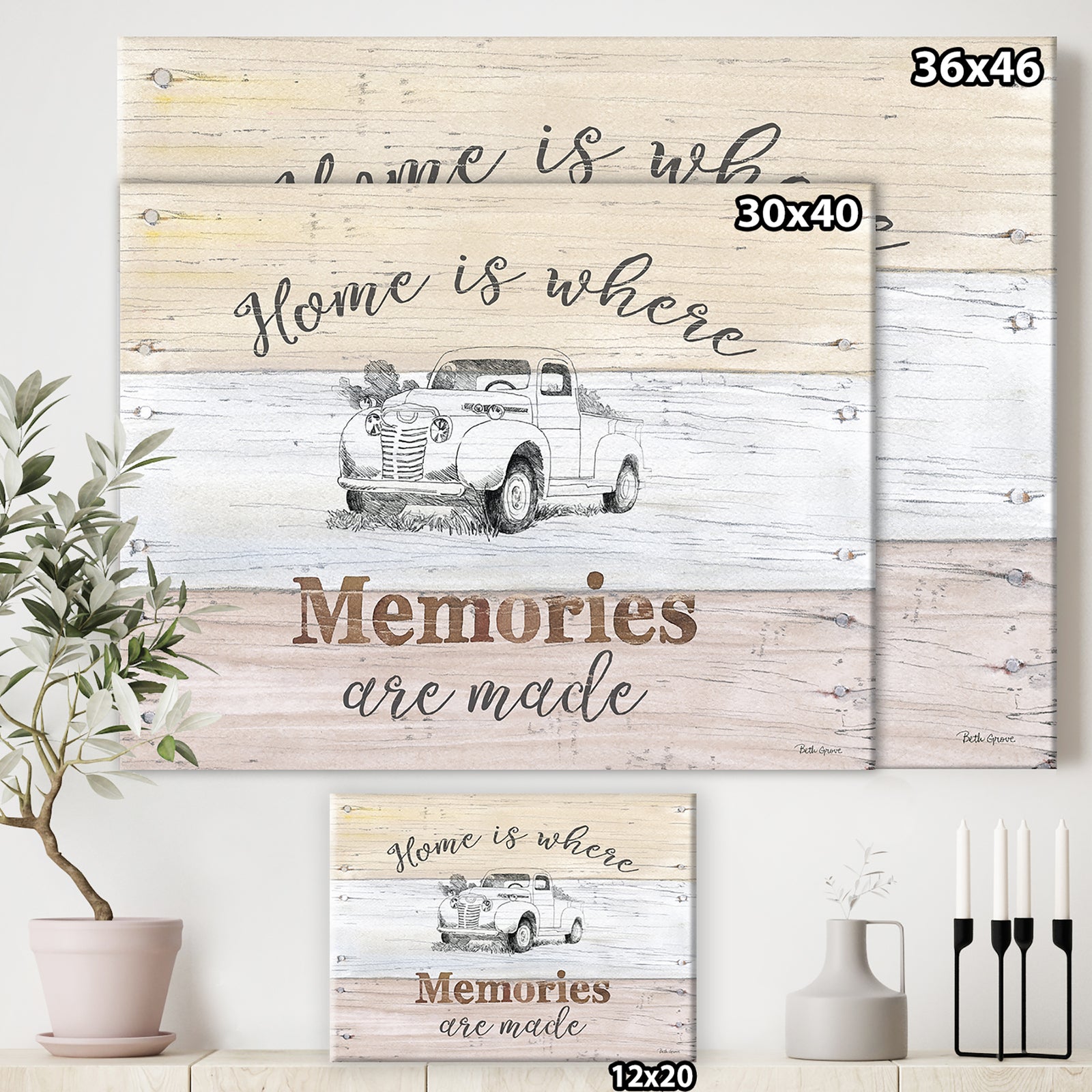 Farmhouse Moment Truck - Farmhouse Premium Canvas Wall Art