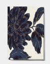 Indigo Gold Metallic Flower - Canvas Art