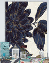 Indigo Gold Metallic Flower - Canvas Art