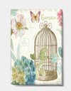 Vintage Floral Birdcage II - Traditional Premium Canvas Wall Art