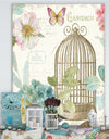 Vintage Floral Birdcage II - Traditional Premium Canvas Wall Art