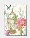 Vintage Floral Birdcage I - Traditional Gallery-wrapped Canvas