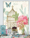 Vintage Floral Birdcage I - Traditional Gallery-wrapped Canvas