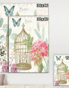 Vintage Floral Birdcage I - Traditional Gallery-wrapped Canvas