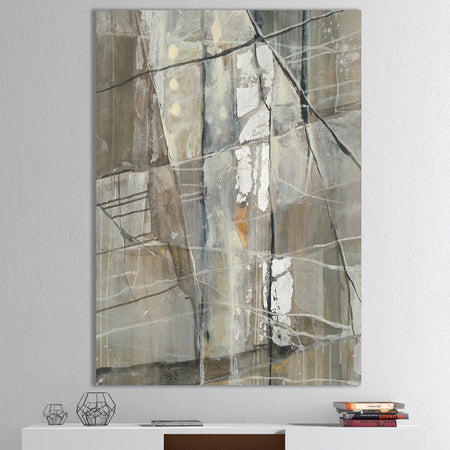 Grey Silver Geometric Composition - Modern Canvas Art