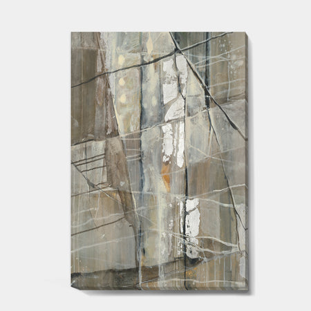 Grey Silver Geometric Composition - Modern Canvas Art
