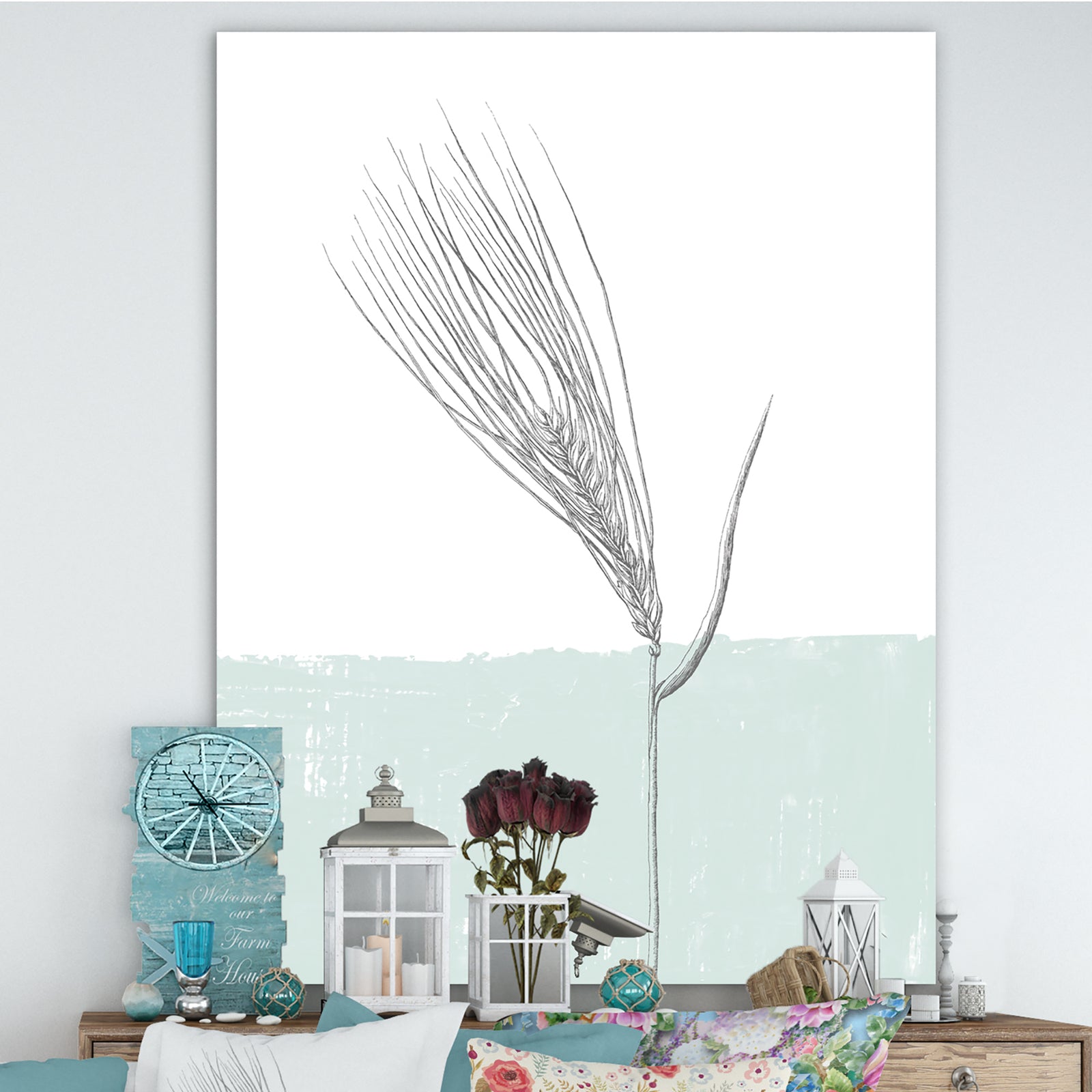 Natural Element Farmhouse I - Cottage Premium Canvas Wall Art