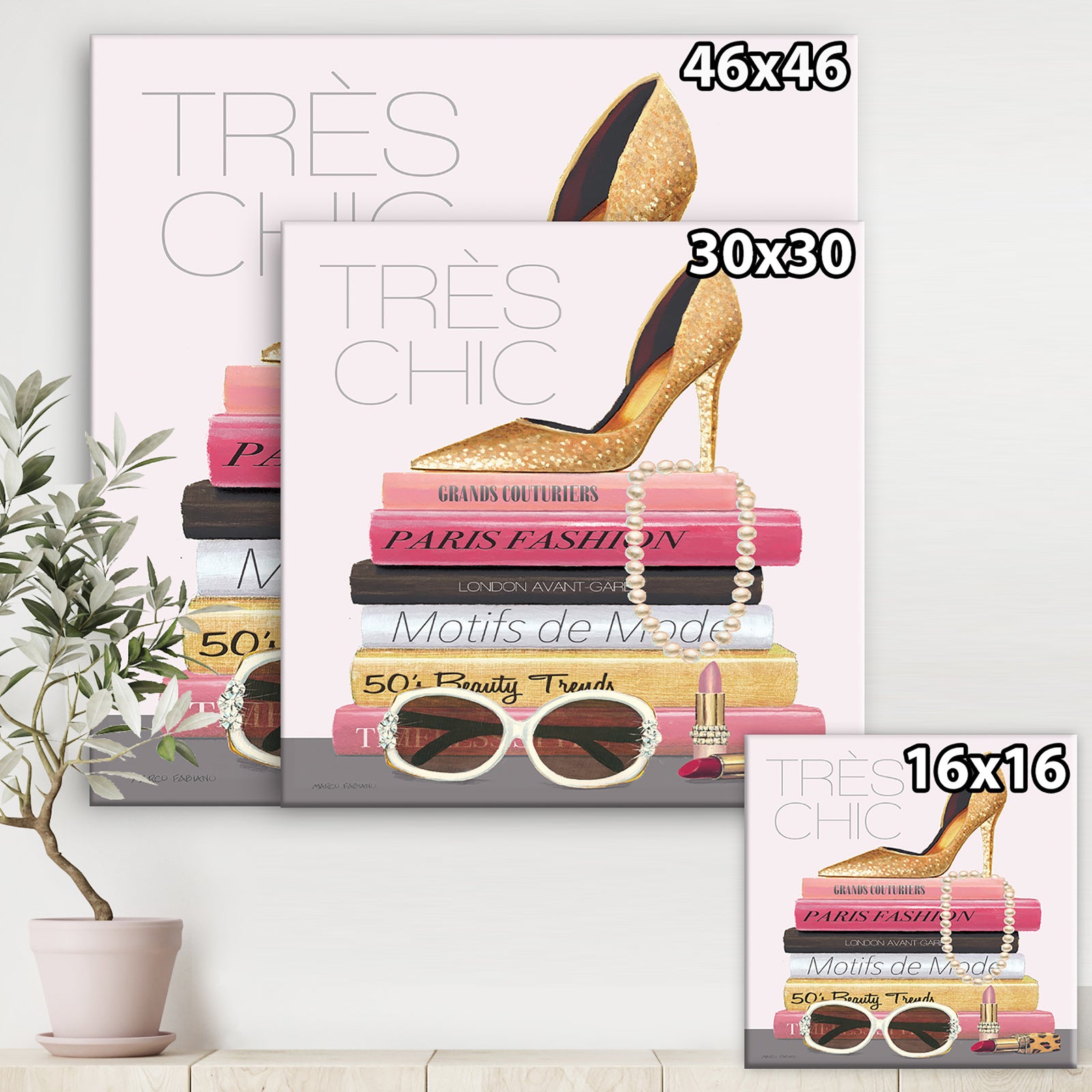 Paris Style II Gold and Black Tres Chic - Posh & Luxe Premium Canvas Wall Art