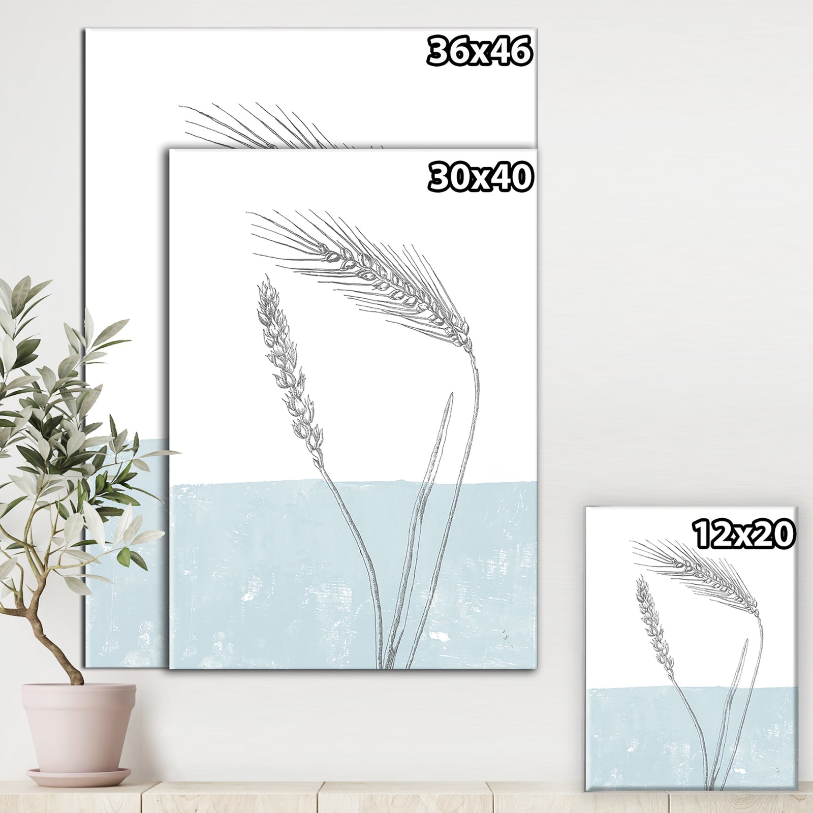 Simple Natural Element - Wheat I - Cottage Gallery-wrapped Canvas