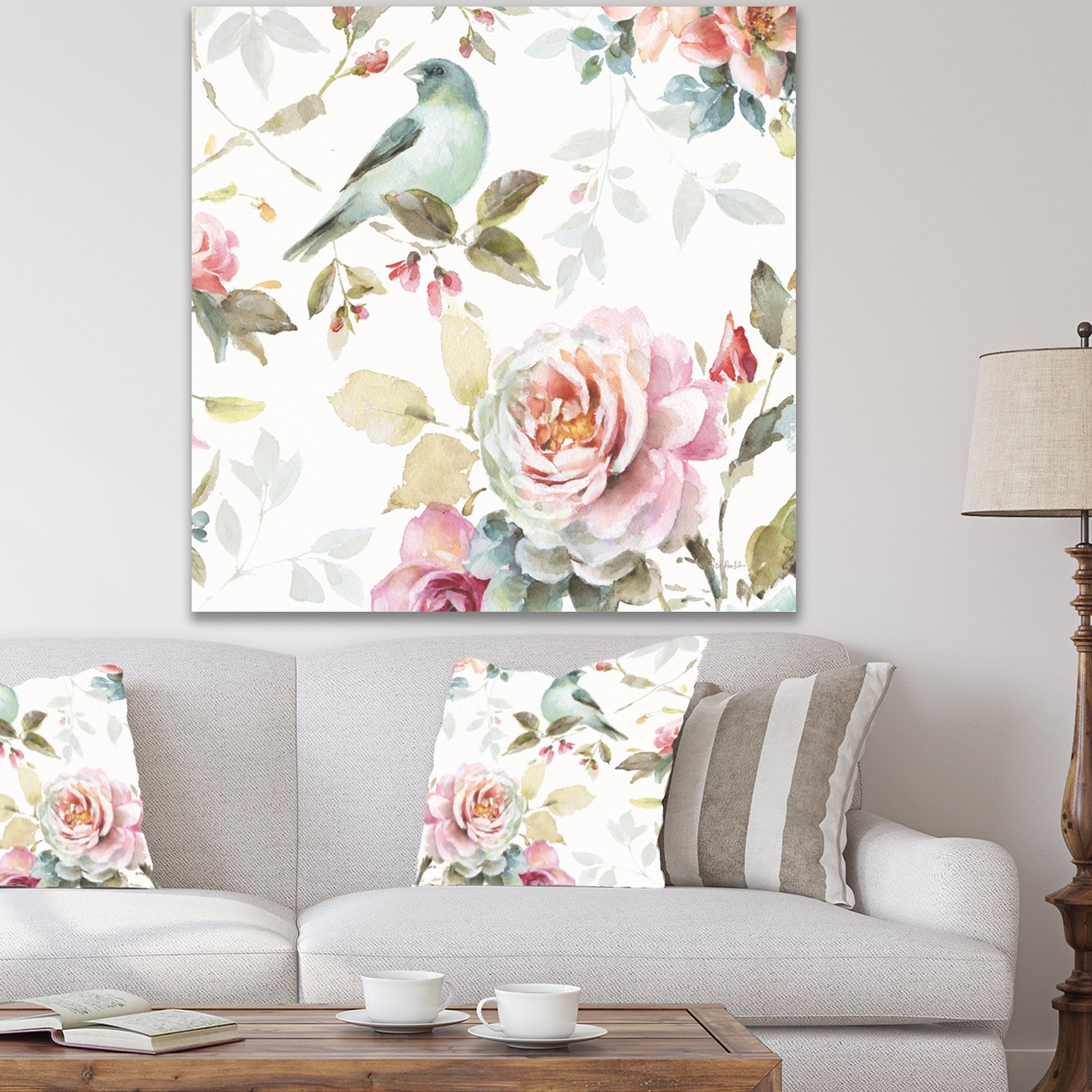 Beautiful Bird Romance II - Traditional Premium Canvas Wall Art