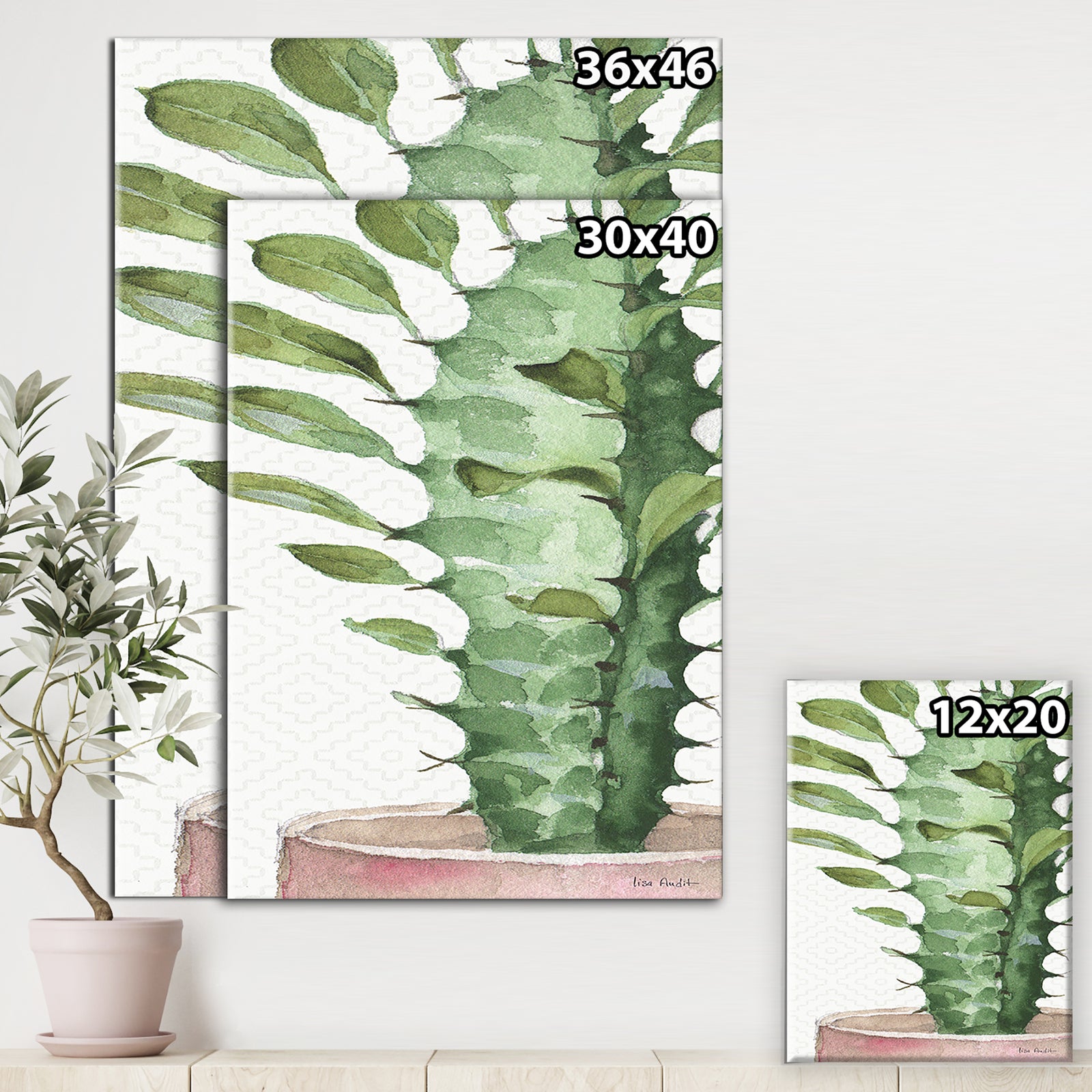 Mixed Green Element II - Cottage Premium Canvas Wall Art