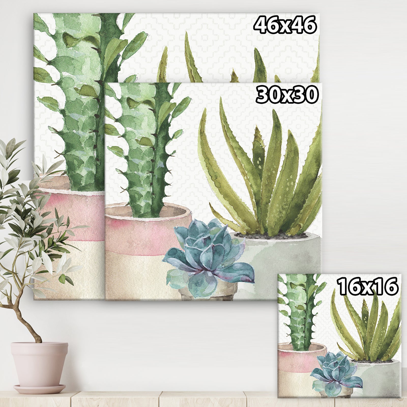 Mixed Green Element III - Cottage Gallery-wrapped Canvas