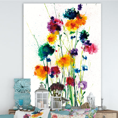 Indigo, Green And Yellow Watercolor - Cottage Gallery-wrapped Canvas