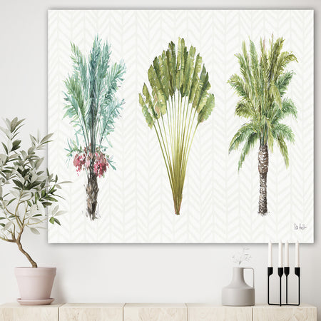 Mixed Botanical Greens palms II - Farmhouse Premium Canvas Wall Art