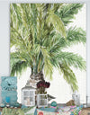 Mixed Botanical Greens palms V - Farmhouse Premium Canvas Wall Art