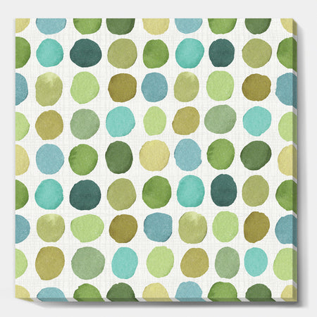 geometric Green Circle I - Mid-Century Modern Transitional Canvas Artwork