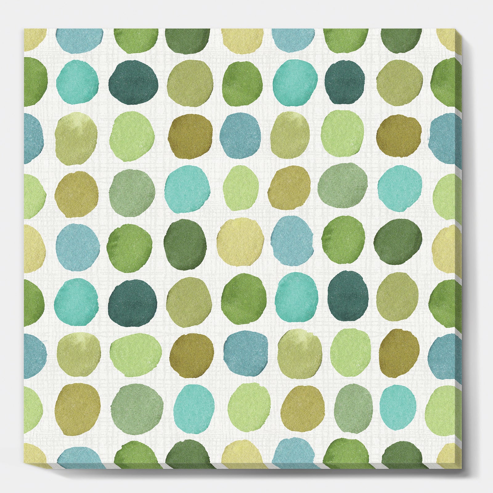 geometric Green Circle I - Mid-Century Modern Transitional Canvas Artwork