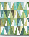 geometric Green Triangle III - Mid-Century Modern Transitional Canvas Art