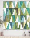 geometric Green Triangle III - Mid-Century Modern Transitional Canvas Art