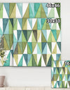 geometric Green Triangle III - Mid-Century Modern Transitional Canvas Art