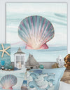 Ocean Shell on Blue - Nautical & Coastal Gallery-wrapped Canvas