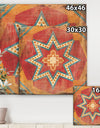 Moroccan Orange Tiles Collage I - Bohemian Chic Premium Canvas Wall Art