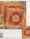 Moroccan Orange Tiles Collage II - Bohemian Chic Gallery-wrapped Canvas