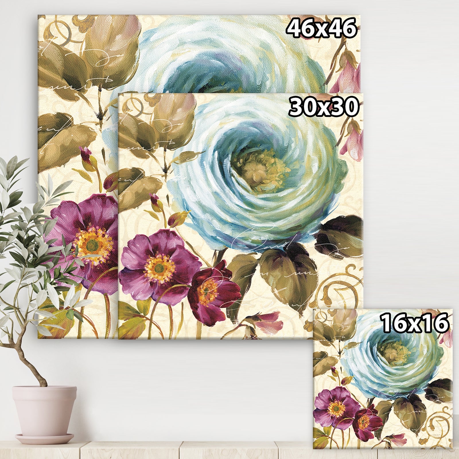 Victorias Cream Flower - Traditional Canvas Artwork