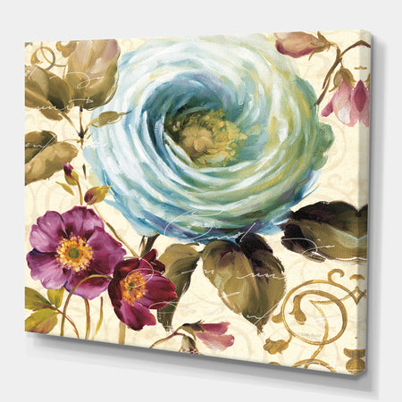Victorias Cream Flower - Traditional Canvas Artwork