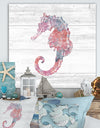 Pink Seahorses Ocean Life - Premium Canvas Wall Art