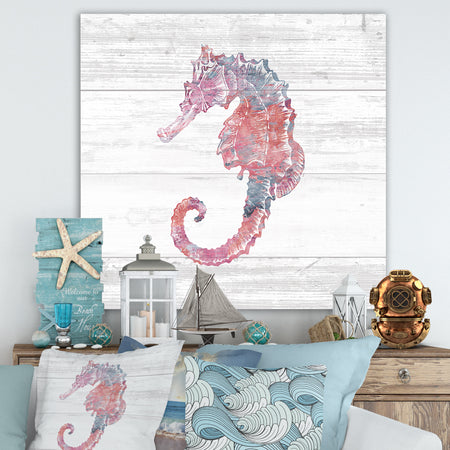 Pink Seahorses Ocean Life - Premium Canvas Wall Art