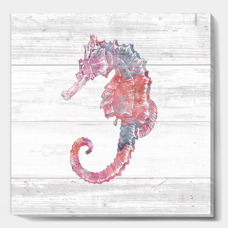Pink Seahorses Ocean Life - Premium Canvas Wall Art