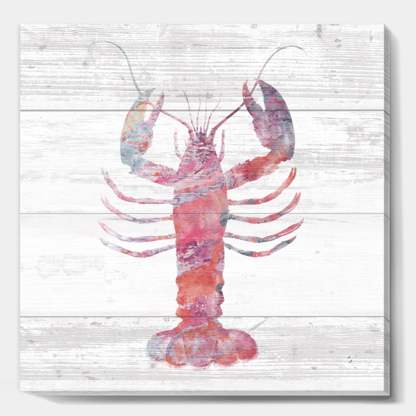 Pink lobster Ocean Life - Nautical & Coastal Gallery-wrapped Canvas