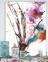 Abstract Purple and Blue Flowers - Traditional Gallery-wrapped Canvas