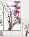 Abstract Purple and Blue Flowers - Traditional Gallery-wrapped Canvas