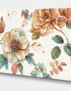 Orange and Cream Cottage Flowers Twig - Traditional Canvas Artwork