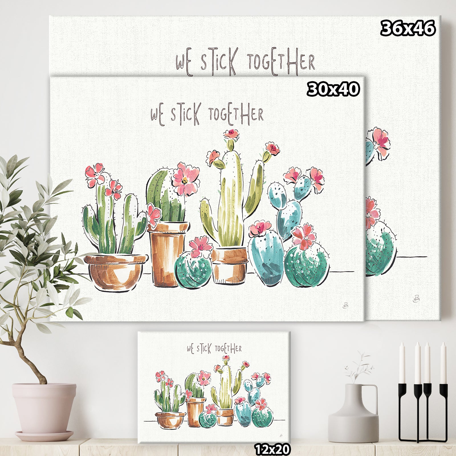 Desert Botanical Bloom III - Cabin & Lodge Gallery-wrapped Canvas