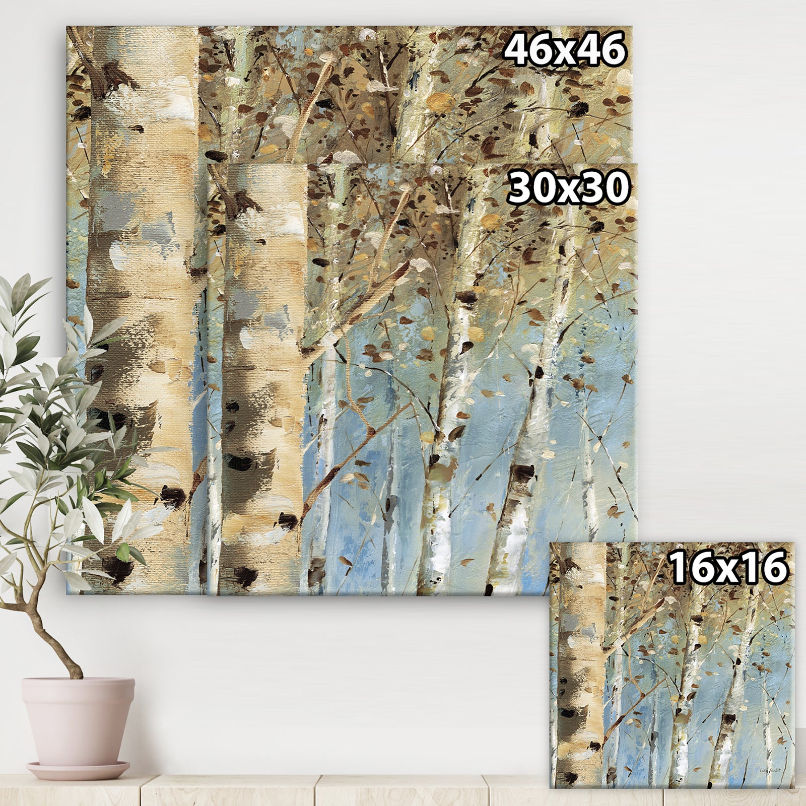 White Birch Forest I - Modern Farmhouse Canvas Art