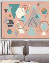 Geometric hexagons Pattern I - Transitional Canvas Art