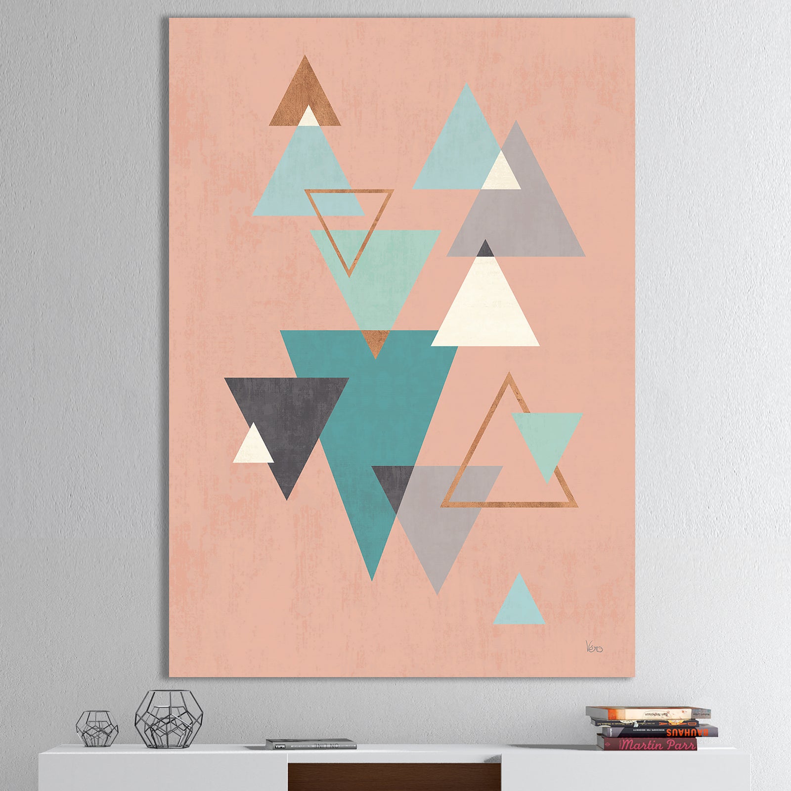 Geometric hexagons Pattern III - Transitional Gallery-wrapped Canvas