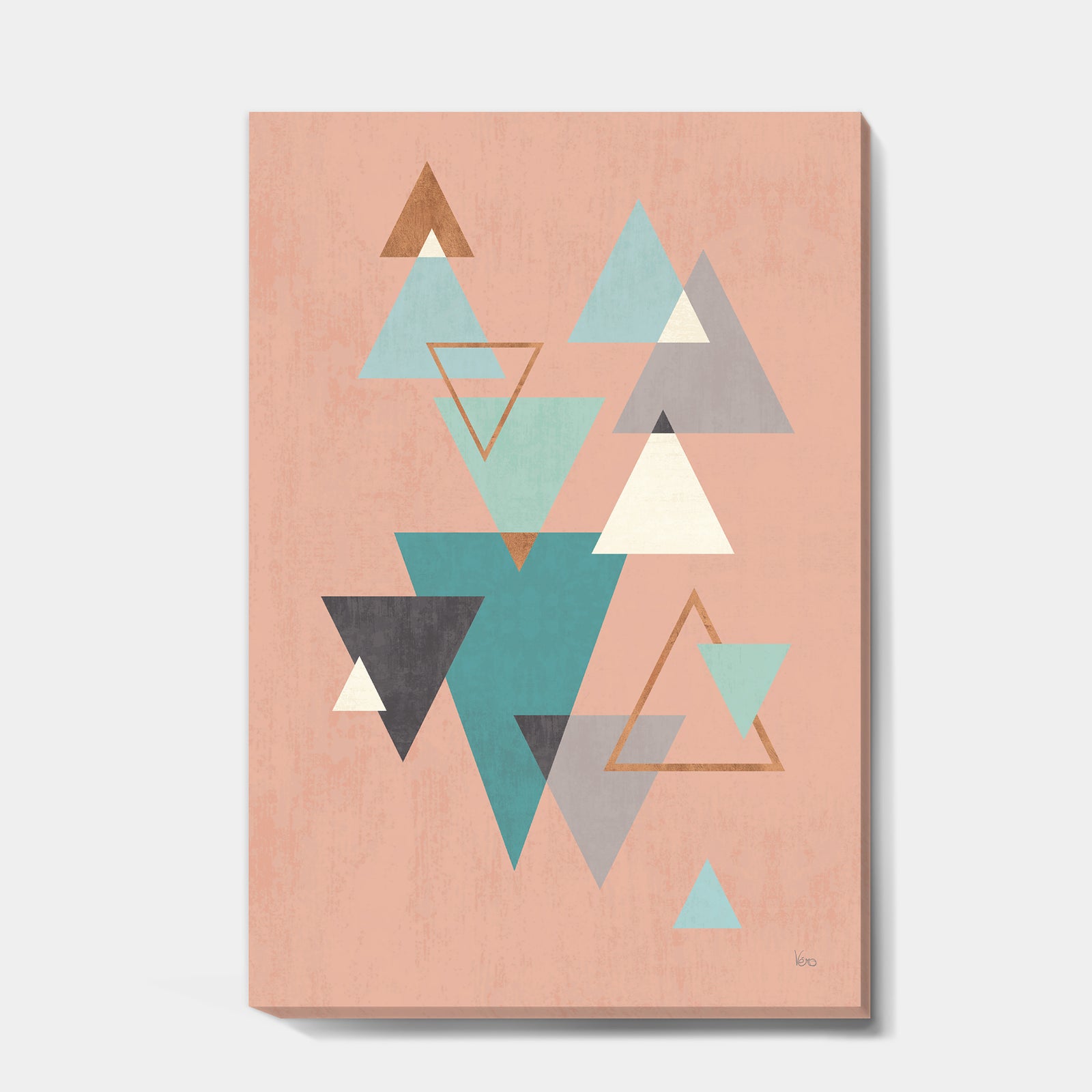 Geometric hexagons Pattern III - Transitional Gallery-wrapped Canvas