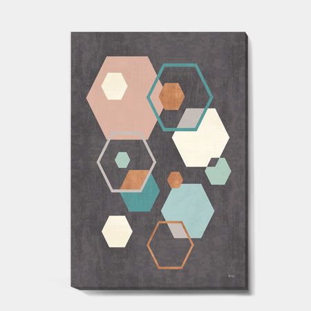 Geometric hexagons Pattern IV - Transitional Canvas Artwork