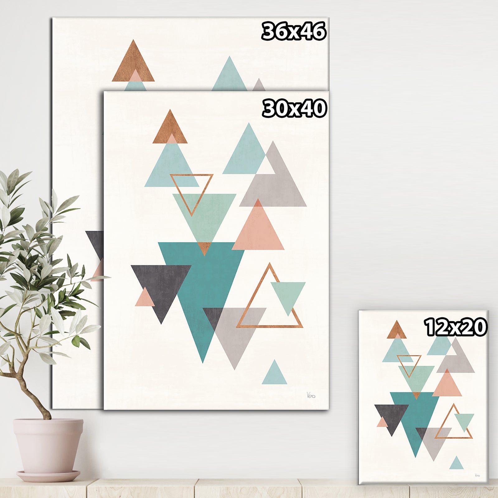 Geometric hexagons Pattern V - Transitional Canvas Art