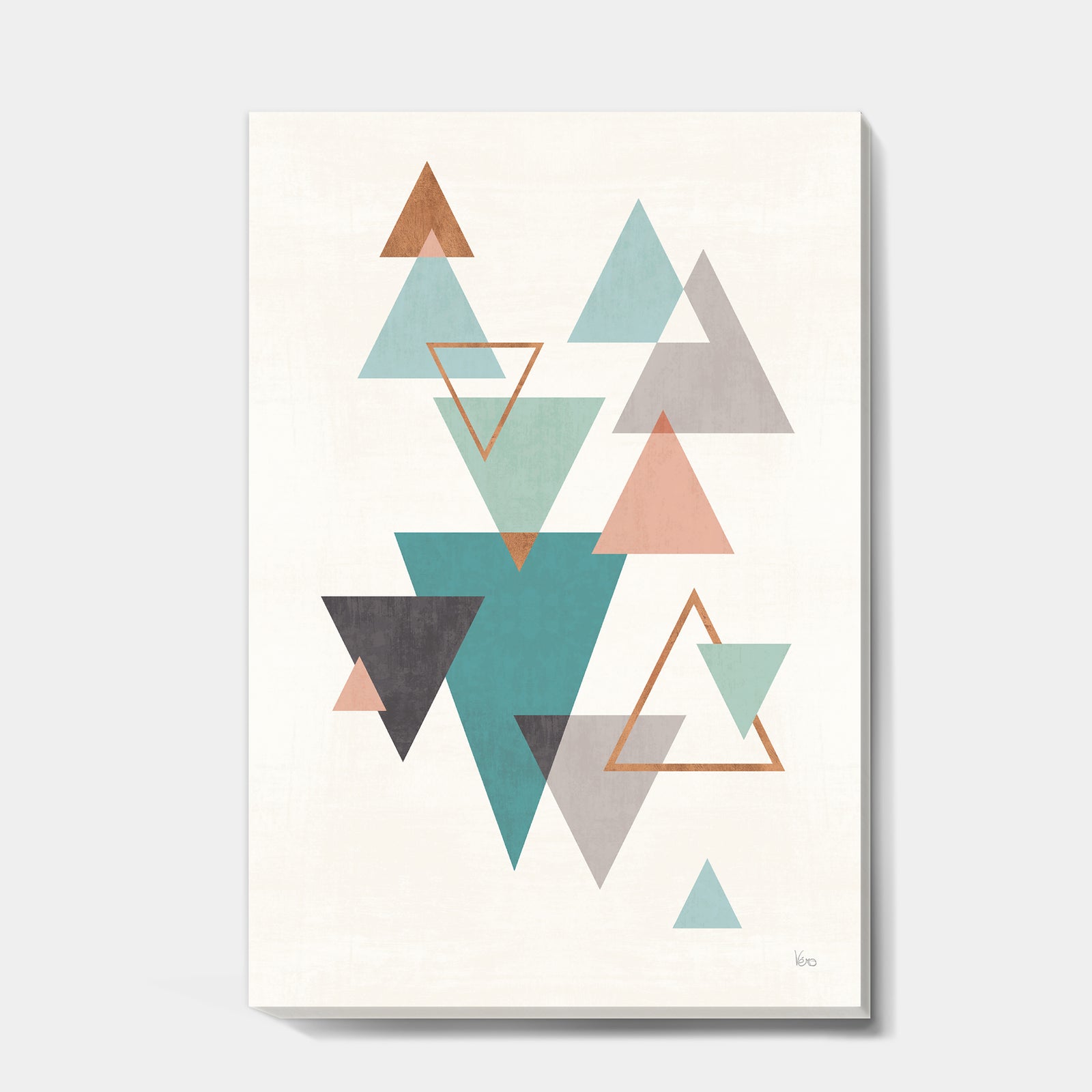 Geometric hexagons Pattern V - Transitional Canvas Art