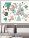 Geometric hexagons Pattern VI - Transitional Premium Canvas Wall Art