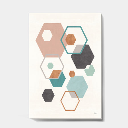 Geometric hexagons Pattern VII - Transitional Gallery-wrapped Canvas