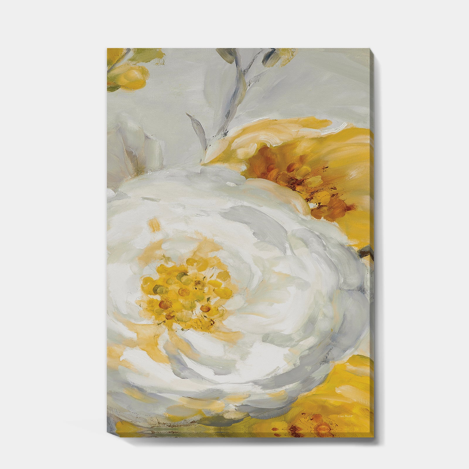 Sunshine Yellow Flower I - Floral Canvas Artwork