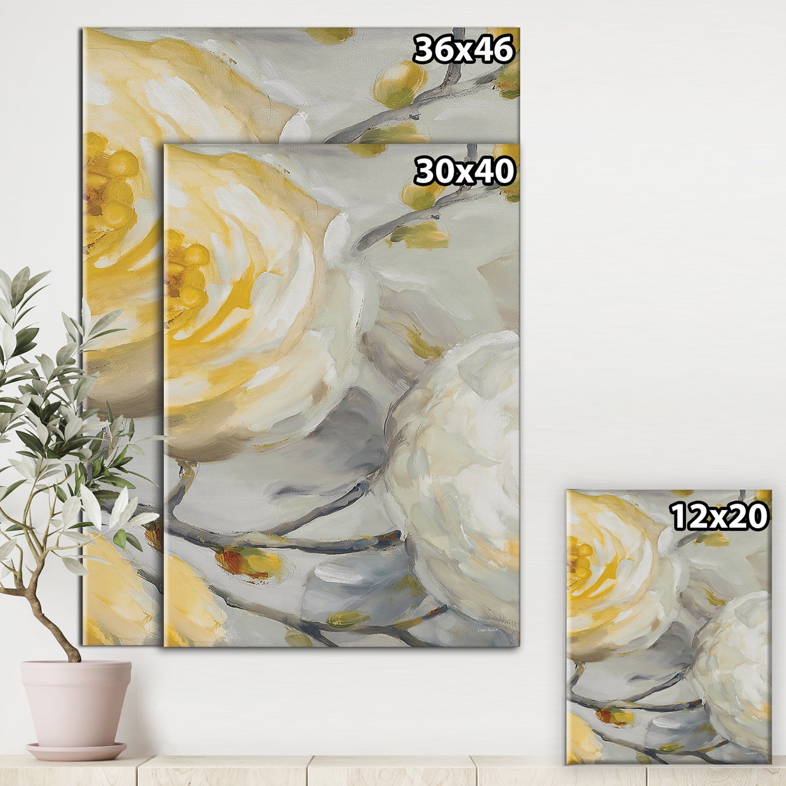 Sunshine Yellow Flower II - Floral Canvas Art