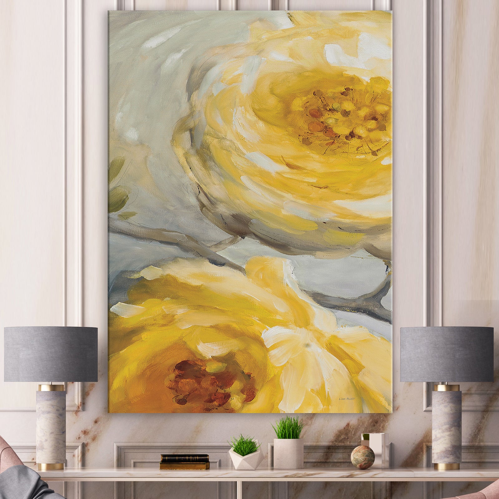 Sunshine Yellow Flower III - Floral Premium Canvas Wall Art